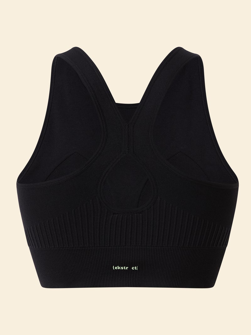 Brassière de sport en rib maintient léger - (ekstract) Noir - Kiabi