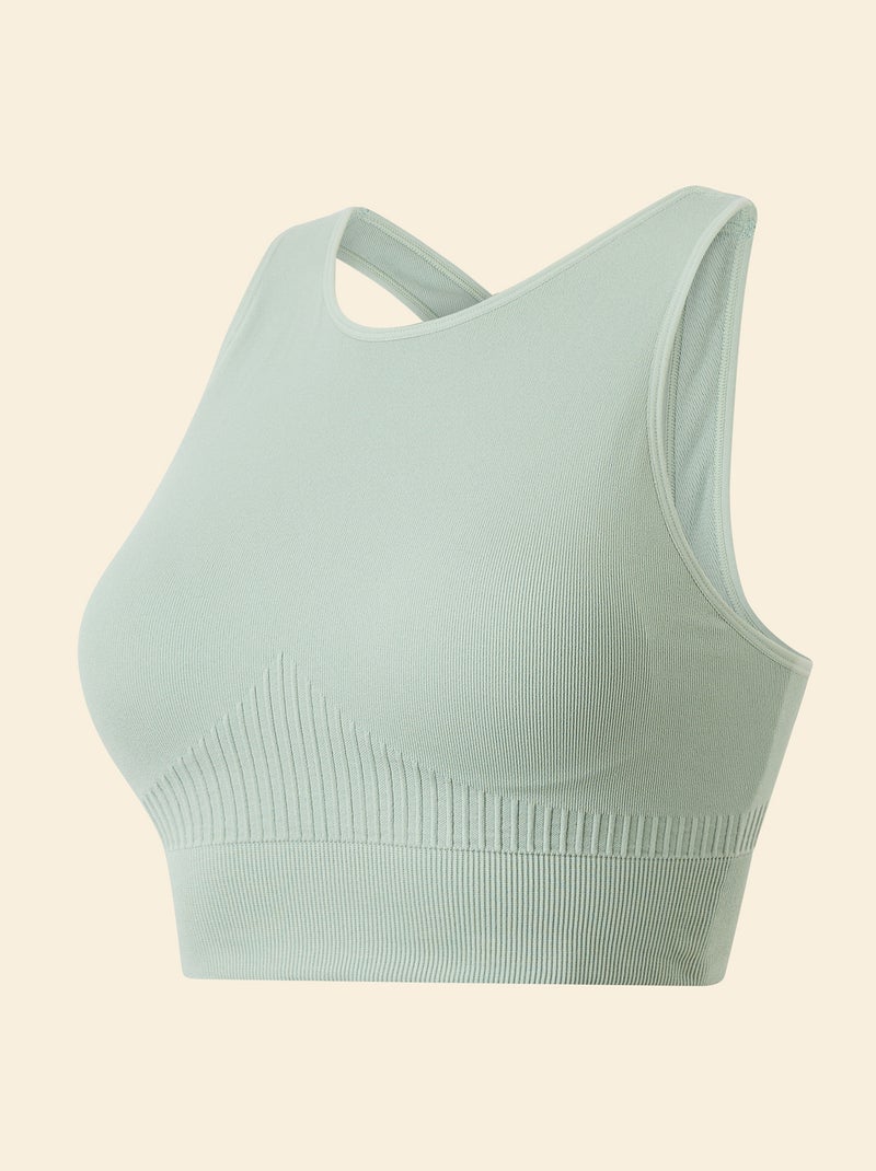 Brassière de sport en rib maintient léger - (ekstract) Vert - Kiabi