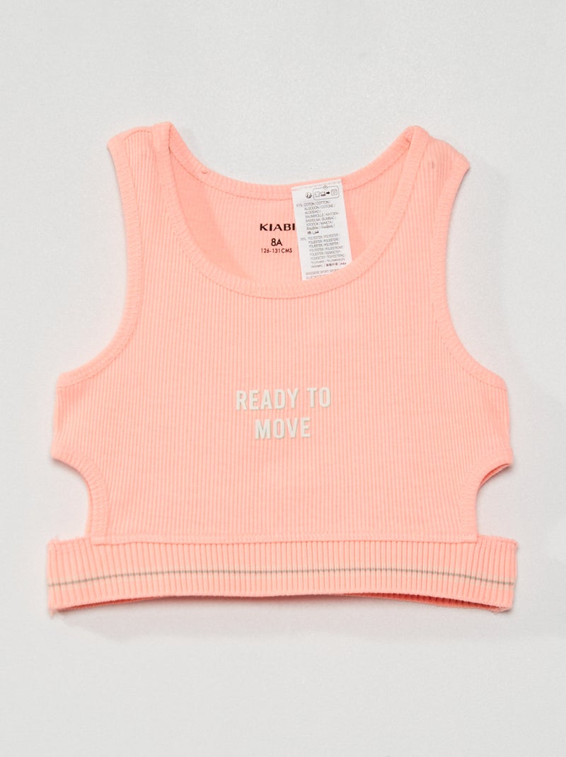 Brassière de sport fantaisie et ajourée Rose - Kiabi