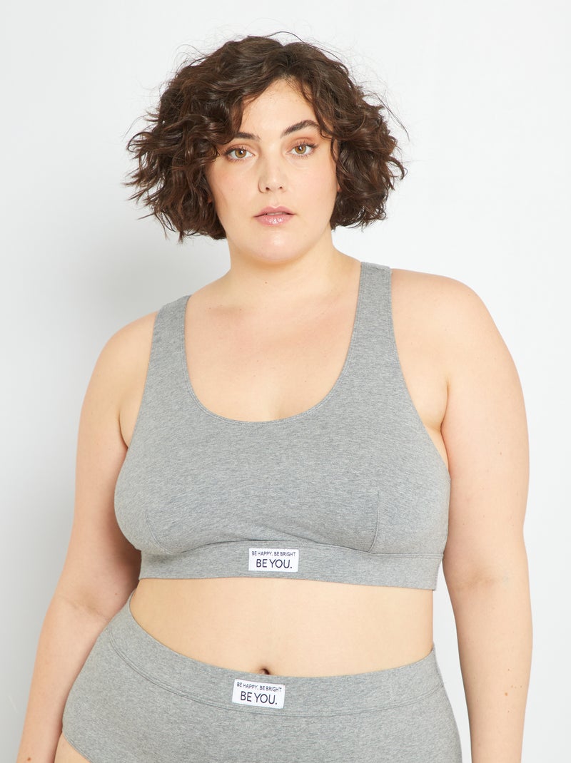 Brassière de sport Gris - Kiabi