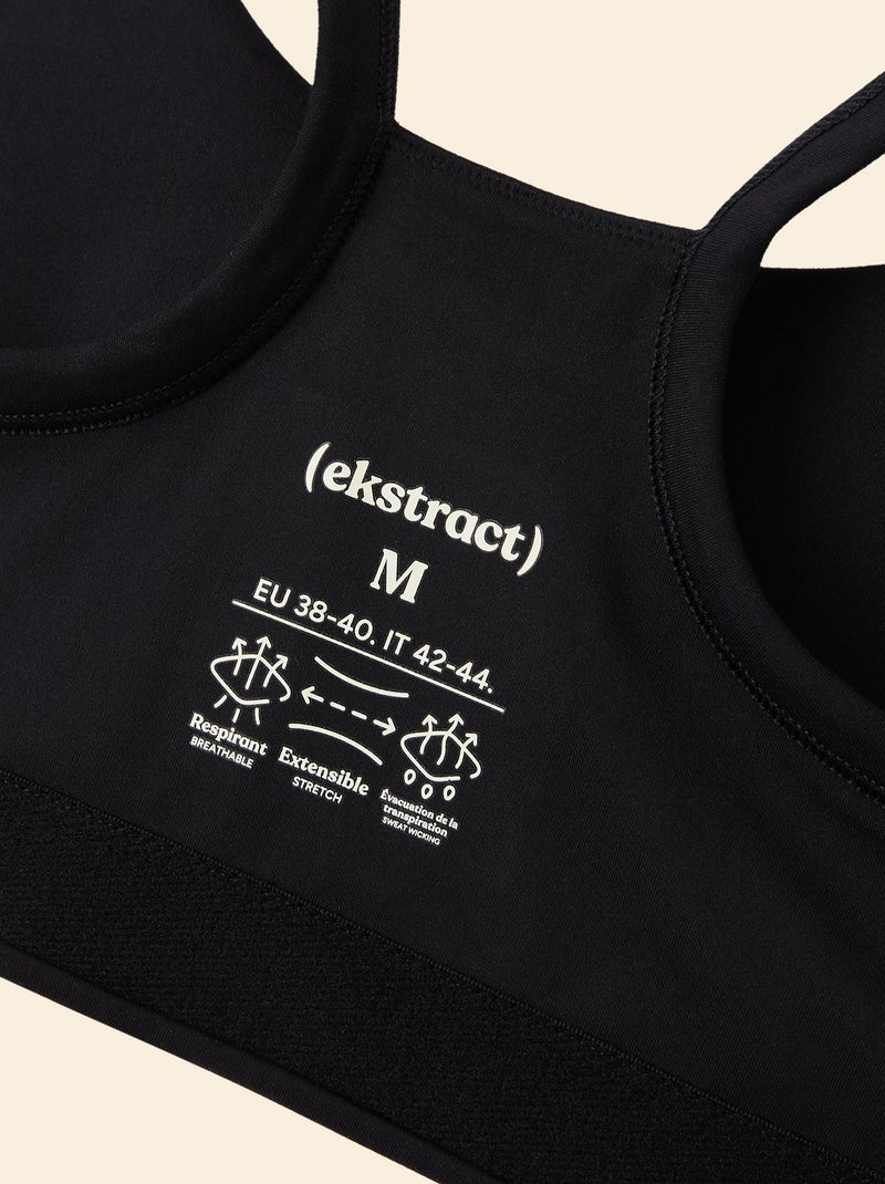 Brassière de sport maintien léger - (ekstract) Noir - Kiabi