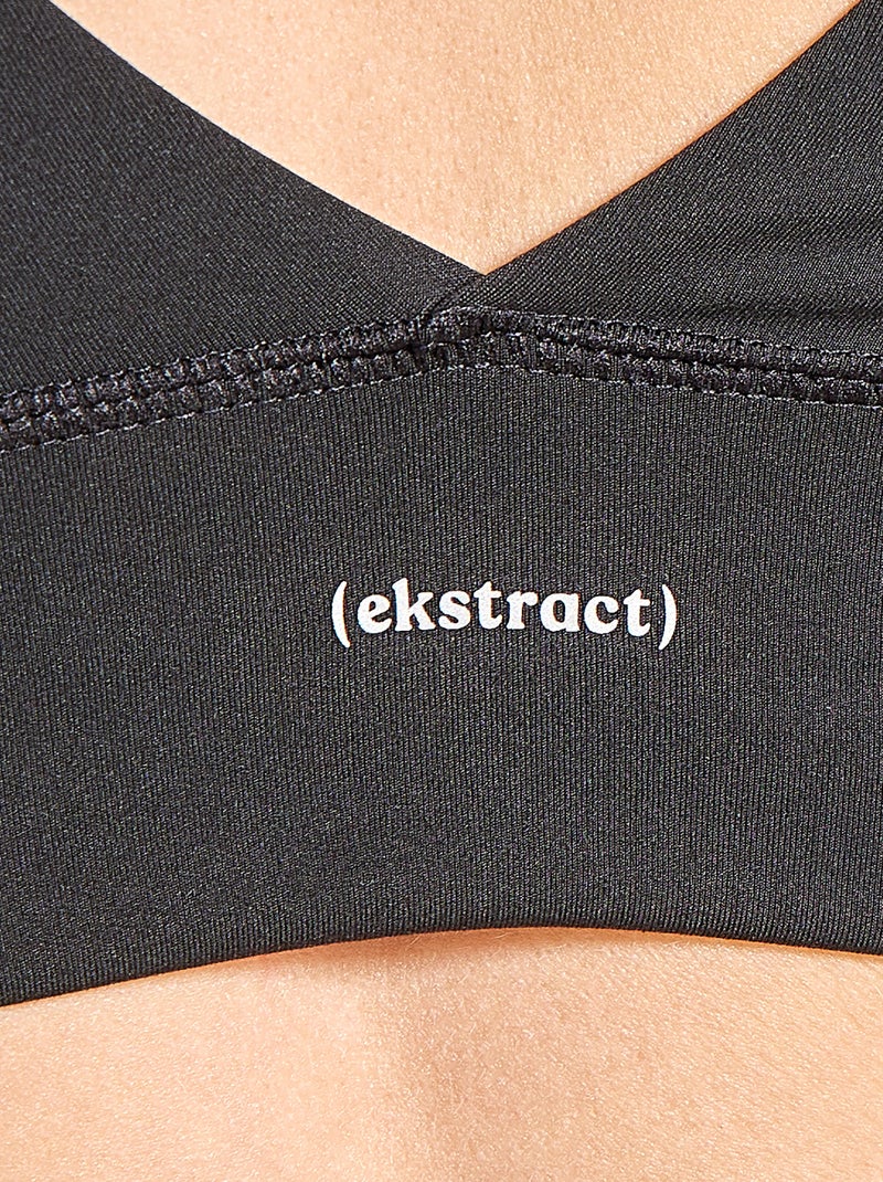 Brassière de sport maintien léger - (ekstract) Noir - Kiabi