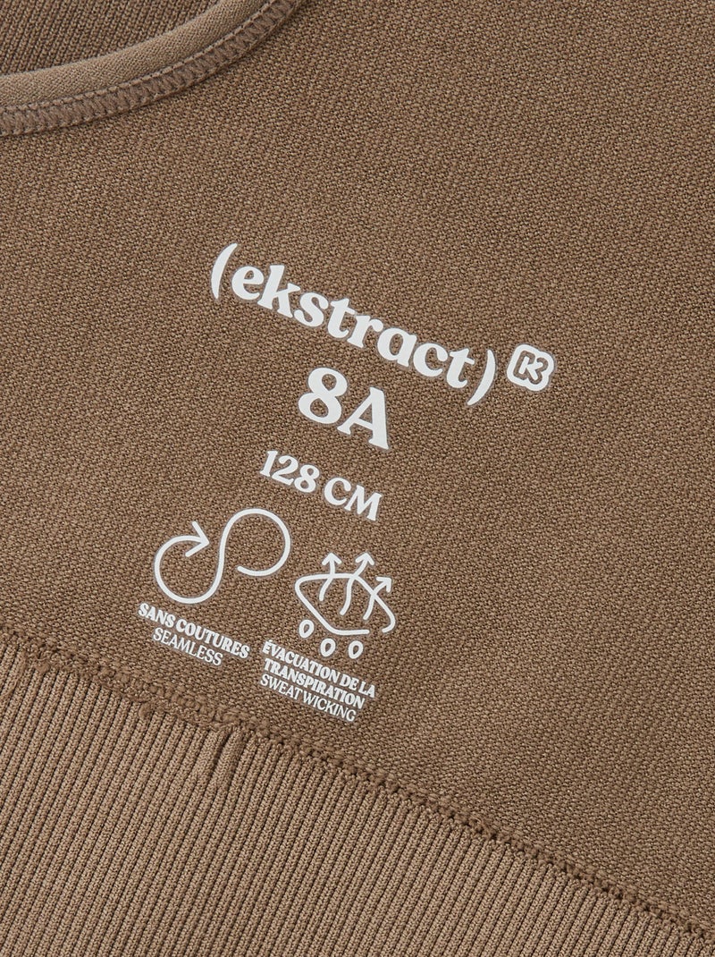 Brassière de sport maintien moyen sans couture - (ekstract) Beige - Kiabi