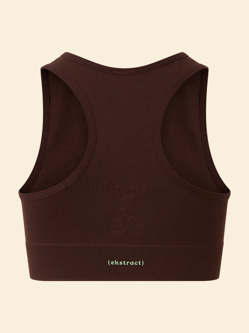 Brassière de sport maintien moyen sans couture - (ekstract) Marron - Kiabi