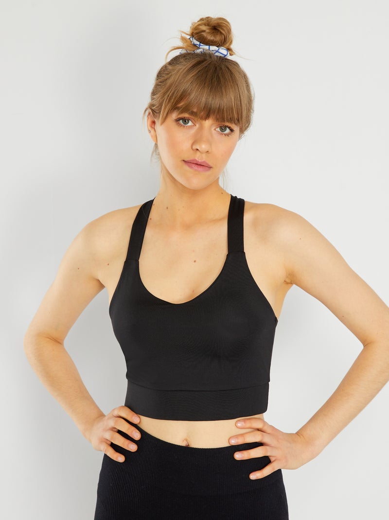 Brassière de sport noir - Kiabi