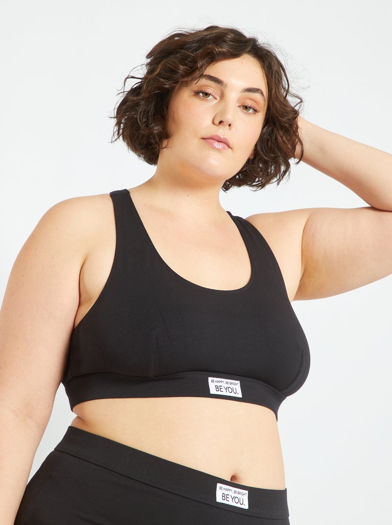 Brassière de sport noir - Kiabi