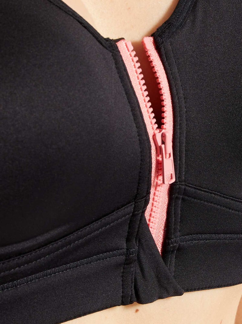 Brassière de sport post-opératoire microfibre noir - Kiabi