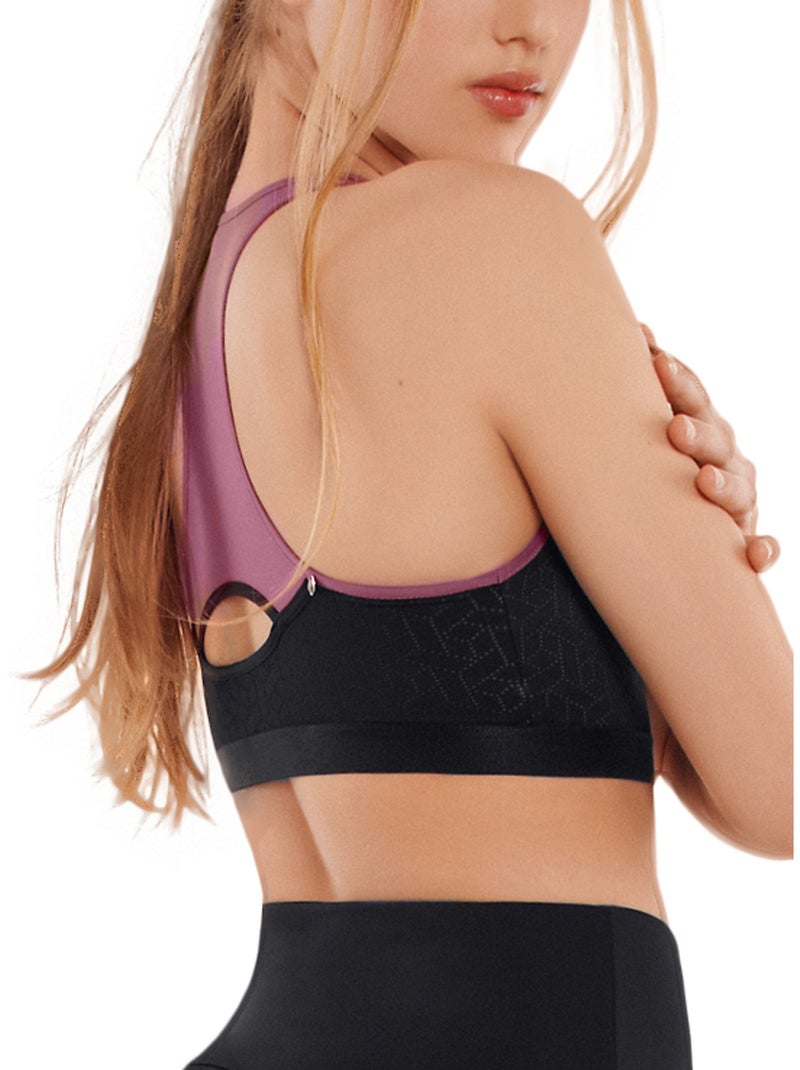 Brassière de sport sans armatures Playful Noir - Kiabi