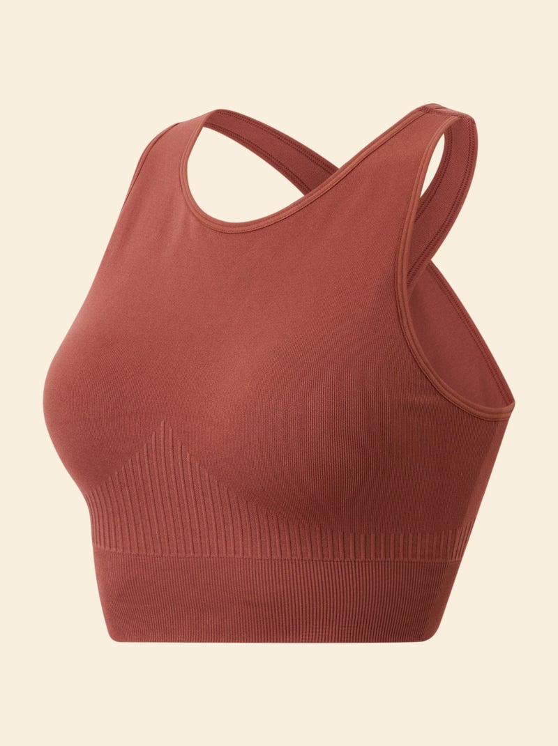 Brassière de sport sans coutures - (ekstract) Marron - Kiabi