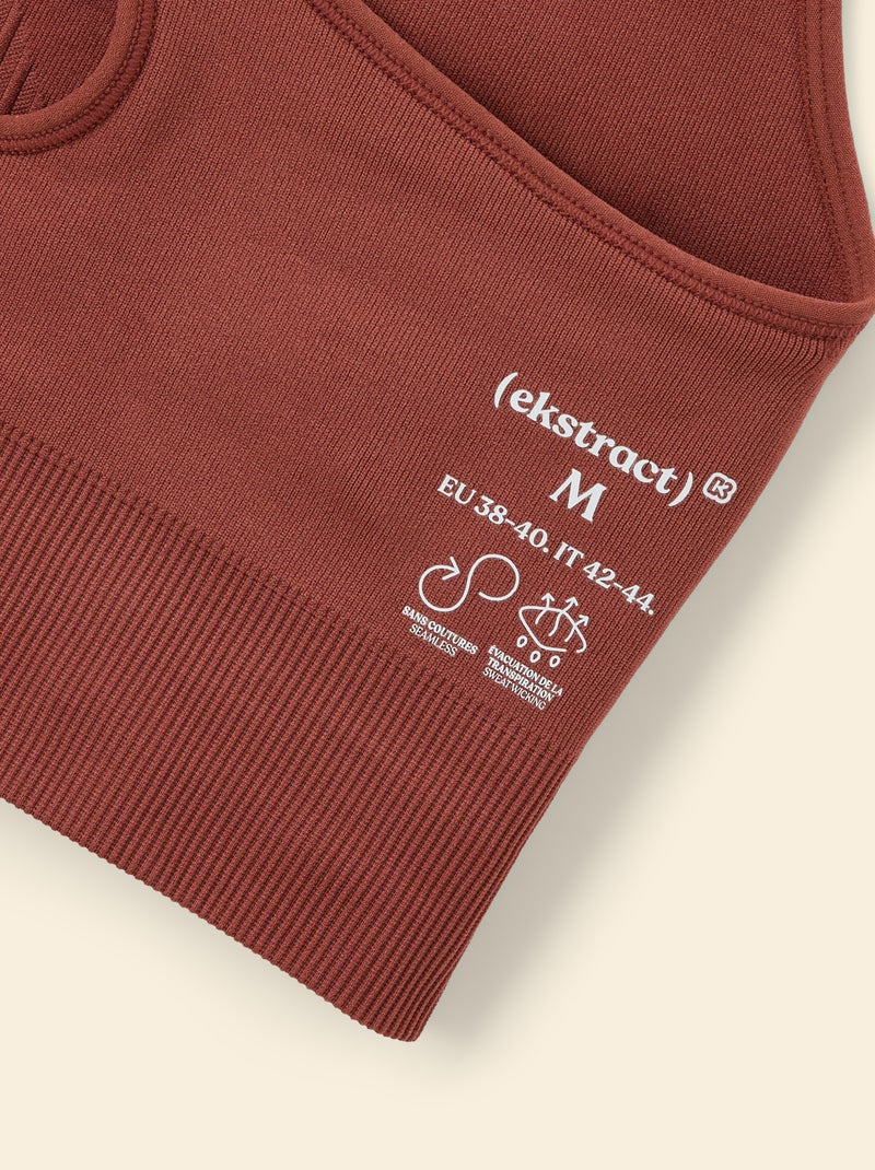 Brassière de sport sans coutures - (ekstract) Marron - Kiabi