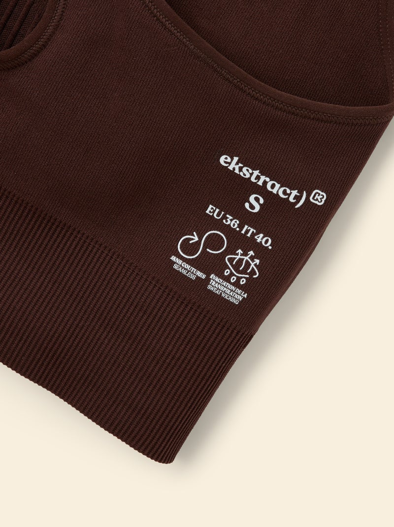 Brassière de sport sans coutures - (ekstract) Marron - Kiabi