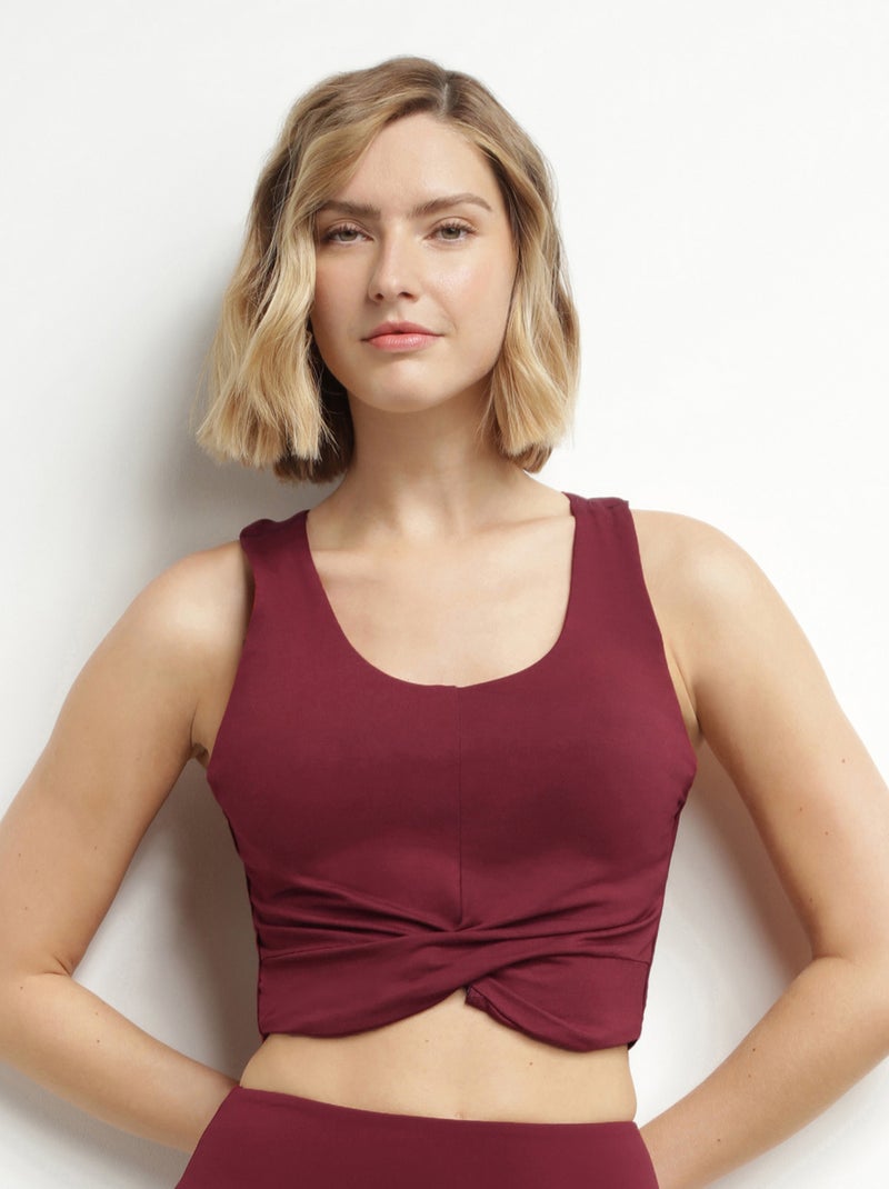 Brassière de sport torsadée Dim Move Bordeaux - Kiabi