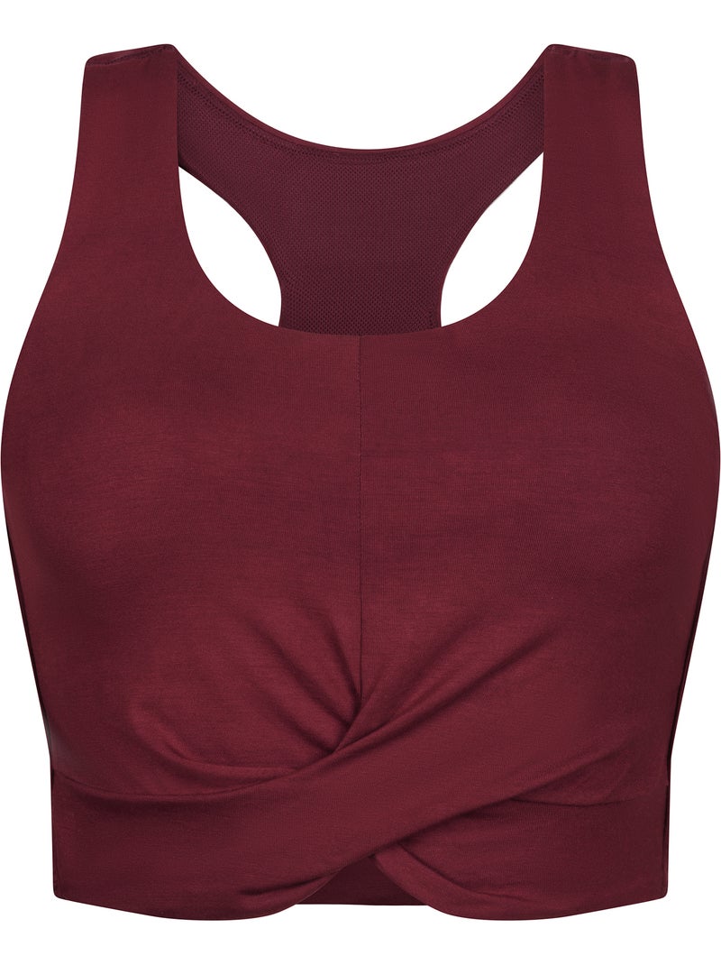 Brassière de sport torsadée Dim Move Bordeaux - Kiabi