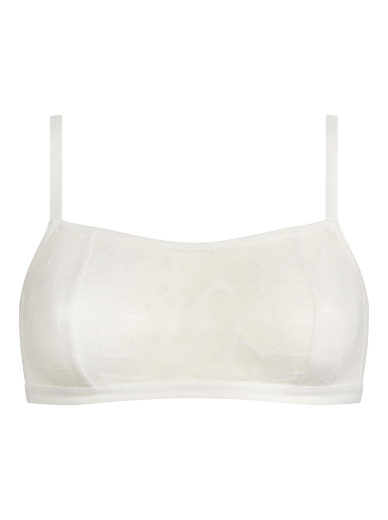 Brassière dentelle sans armatures Bloom Blanc - Kiabi