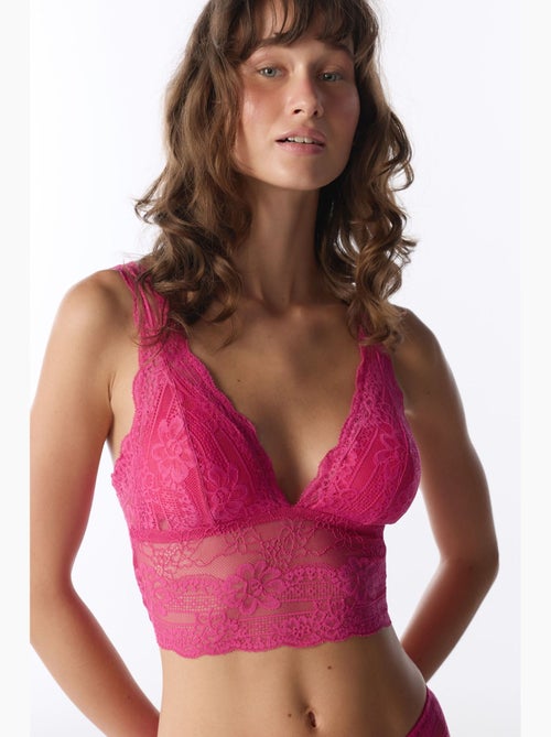 Brassière en dentelle avec coques amovibles penti - Kiabi