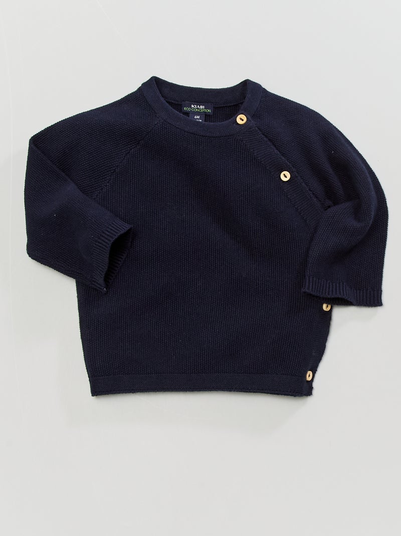 Brassière en maille point de riz bleu marine - Kiabi