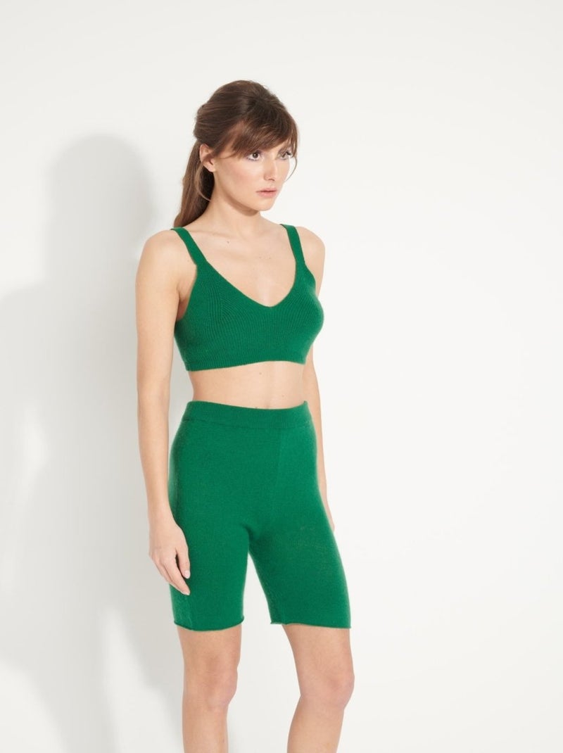 Brassière femme 100% cachemire - AVA 7 Vert émeraude - Kiabi