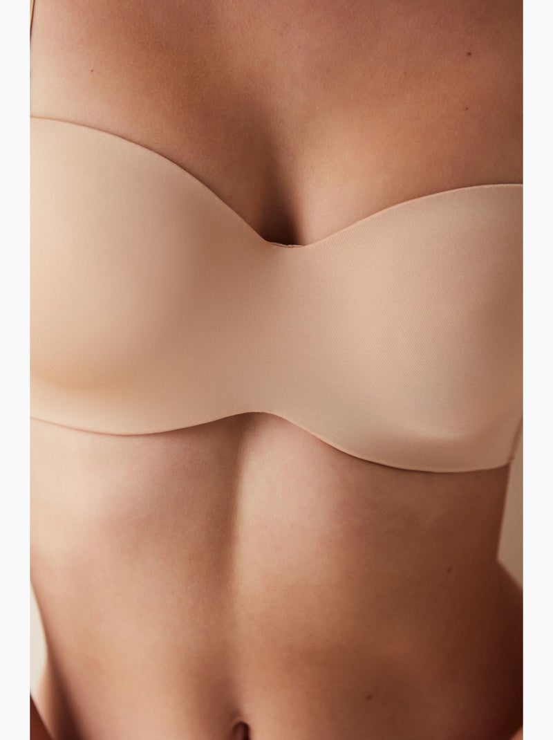 Brassière femme à armatures et bretelles amovibles penti Beige argile - Kiabi