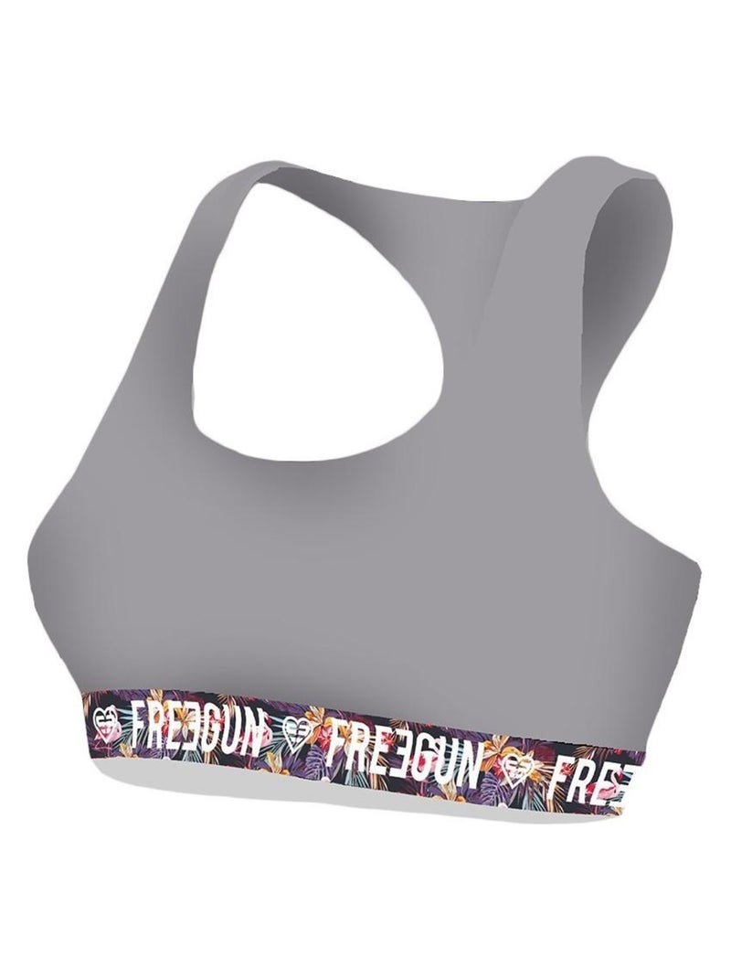Brassière femme en coton bio Freegun Gris - Kiabi