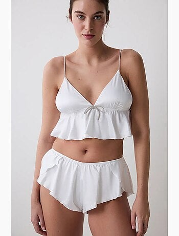 Brassière femme en satin froissé penti