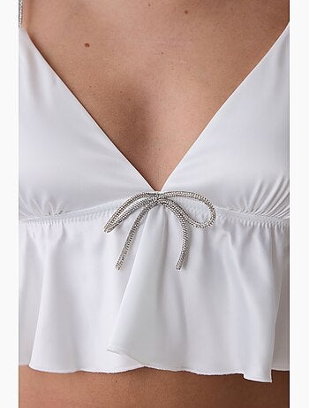 Brassière femme en satin froissé penti
