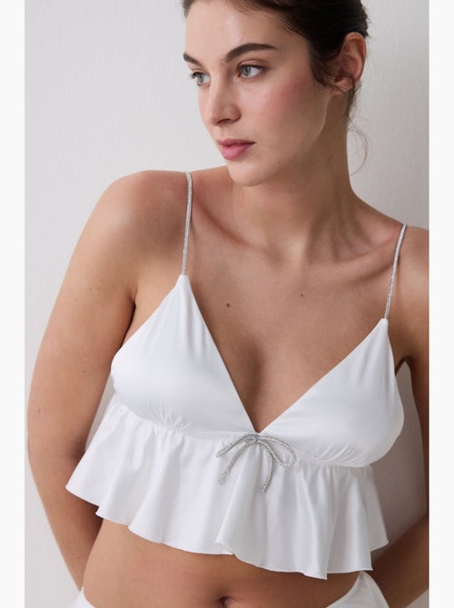 Brassière femme en satin froissé penti - Kiabi Brassière femme en satin froissé penti - Kiabi