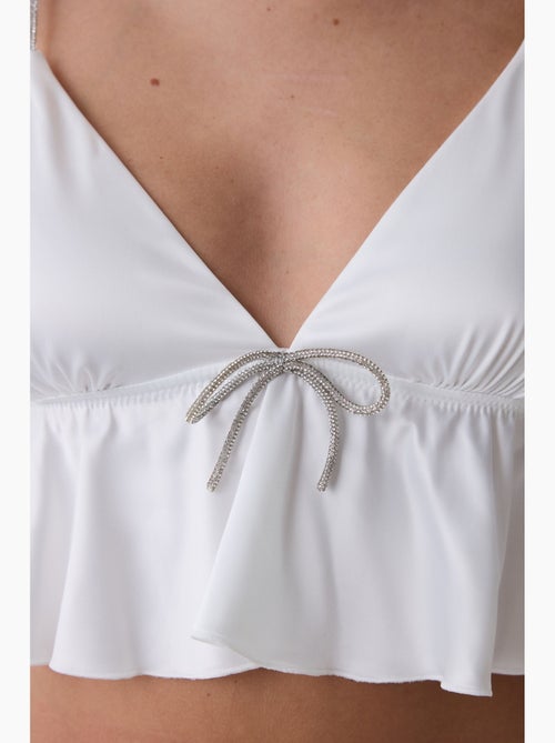 Brassière femme en satin froissé penti - Kiabi Brassière femme en satin froissé penti - Kiabi