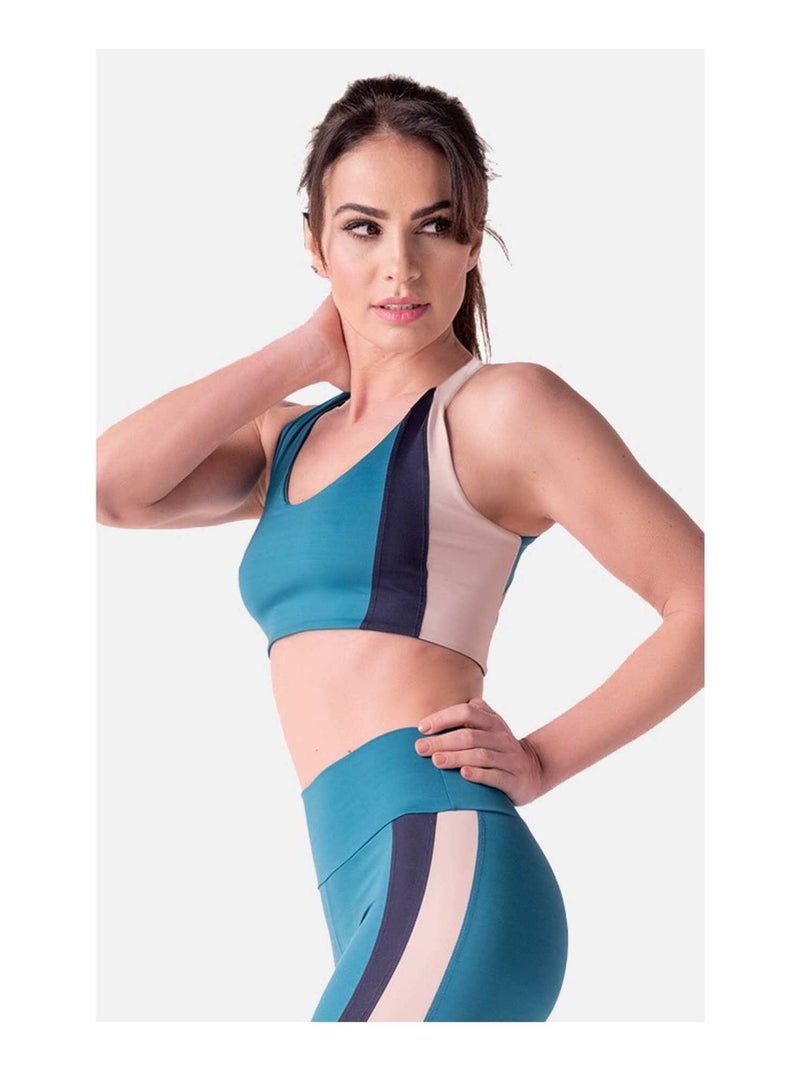 Brassière Fitness Maintien élevé Bleu, Bari Noir Vert - Kiabi