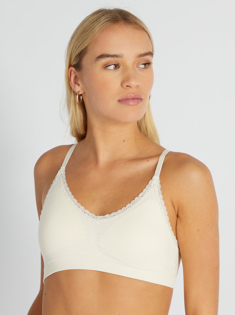 Brassière forme triangle Blanc - Kiabi