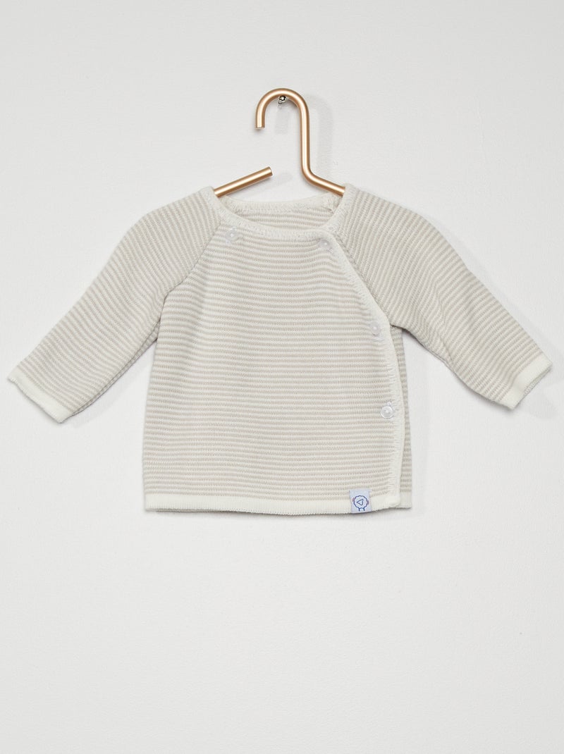Brassière 'La Manufacture de Layette' - Made in France écru/gris - Kiabi