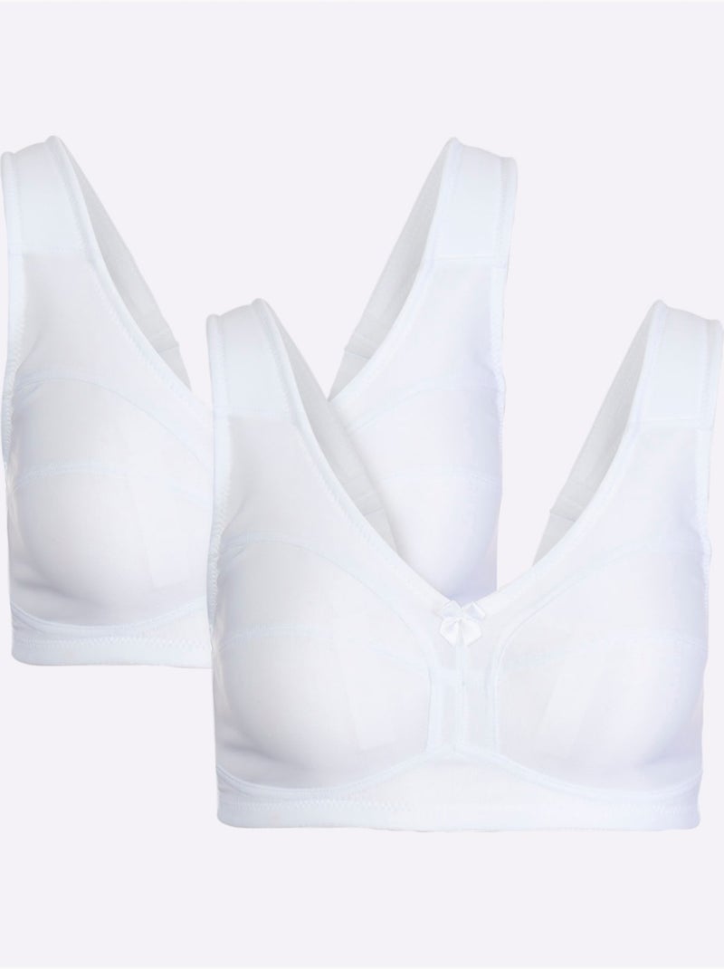 Brassière Large Sans Armatures - Witt - Lot de 2 Blanc - Kiabi
