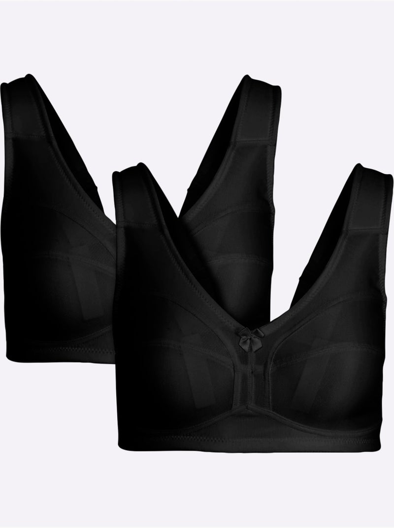 Brassière Large Sans Armatures - Witt - Lot de 2 Noir - Kiabi