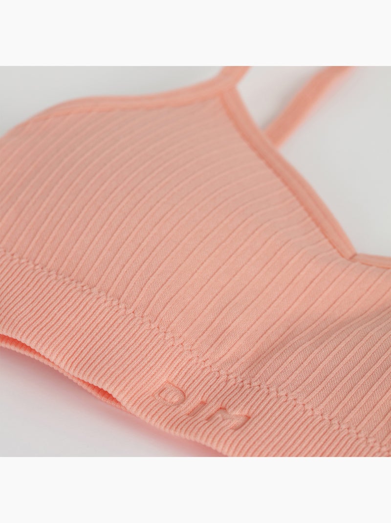 Brassière microfibre fille sans coutures Seamless Corail - Kiabi