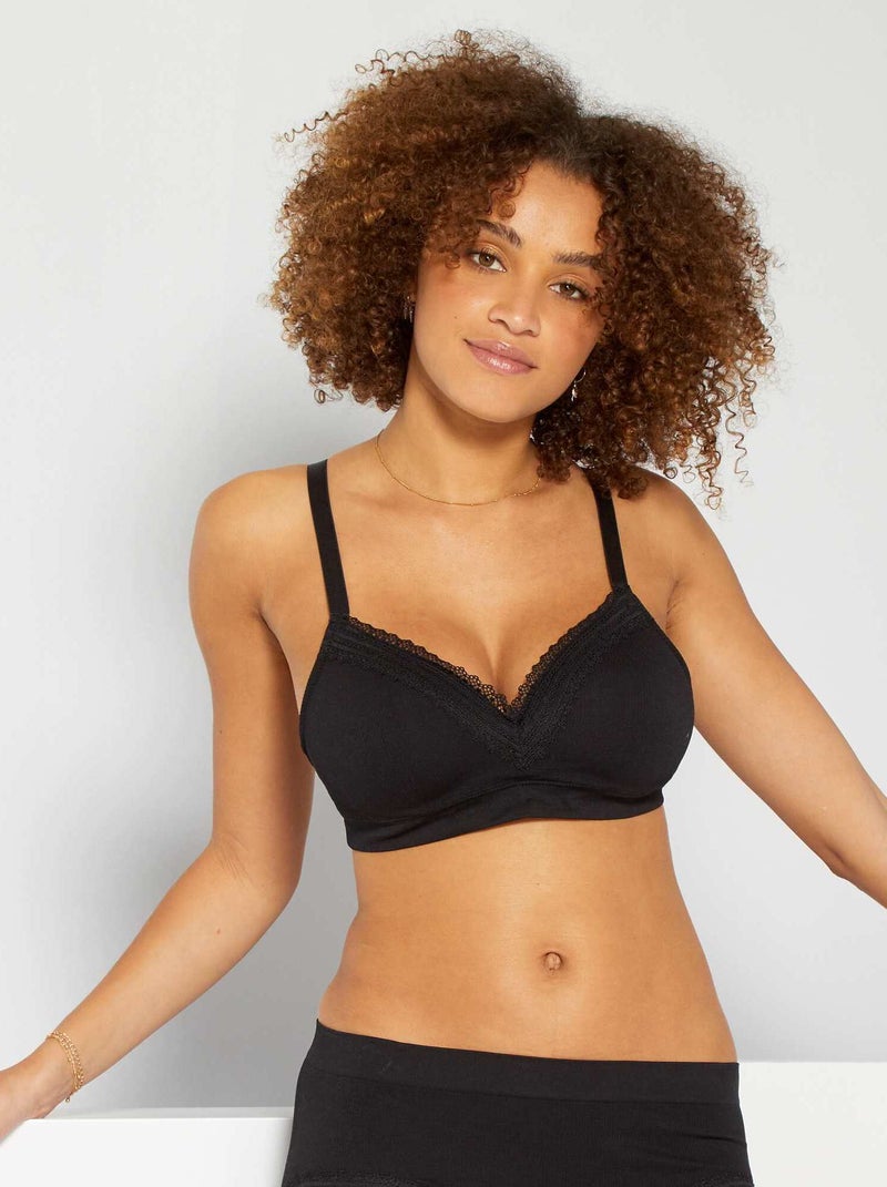 Brassière paddée 'Sans Complexe' noir - Kiabi