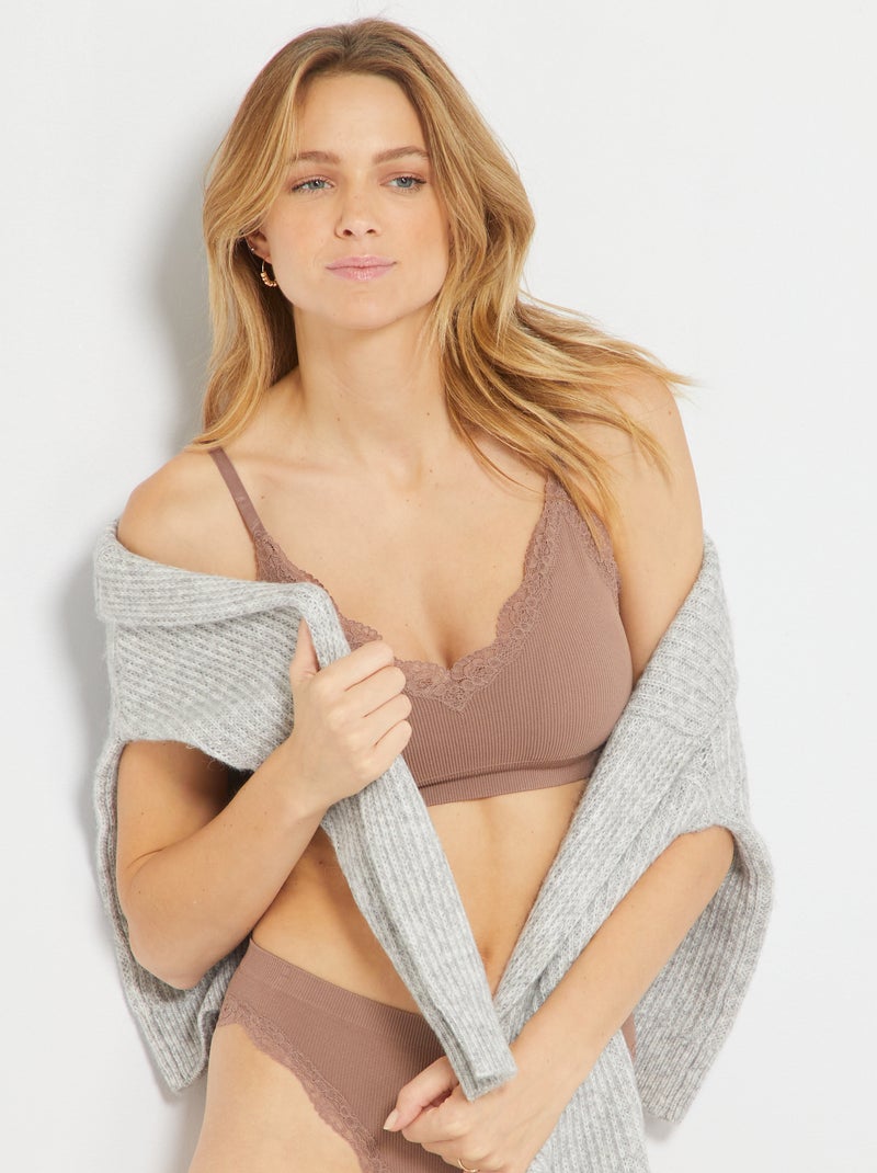 Brassière pads amovibles rose marron - Kiabi