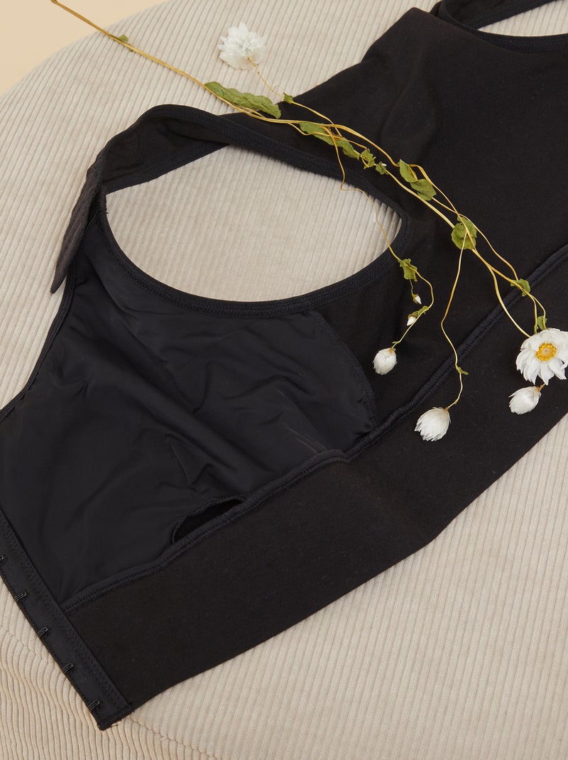 Brassière post-opératoire - Octobre Rose noir - Kiabi