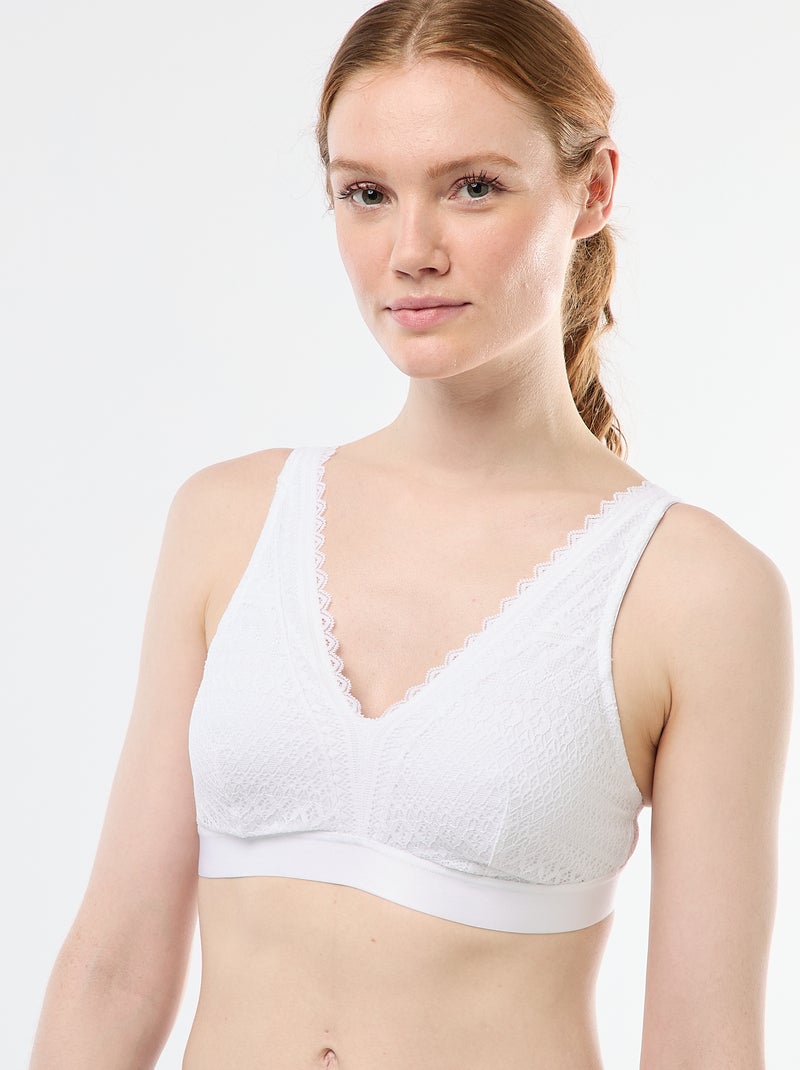 Brassière post-opératoire en dentelle Blanc - Kiabi