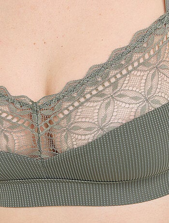 Brassiere sans armature dentelle et microfi Gaelle - RougeGorge Lingerie