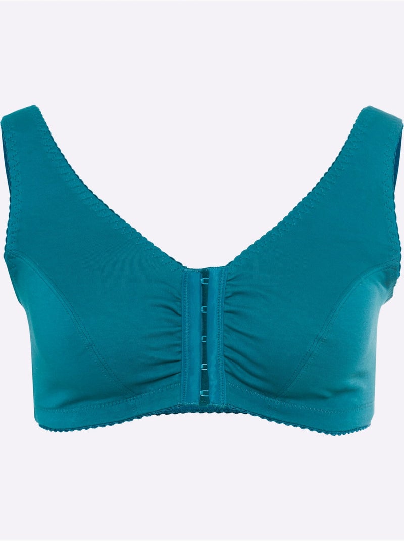 Brassière Sans Armatures - Moda Vilona - Lot de 2 Bleu pétrole - Kiabi