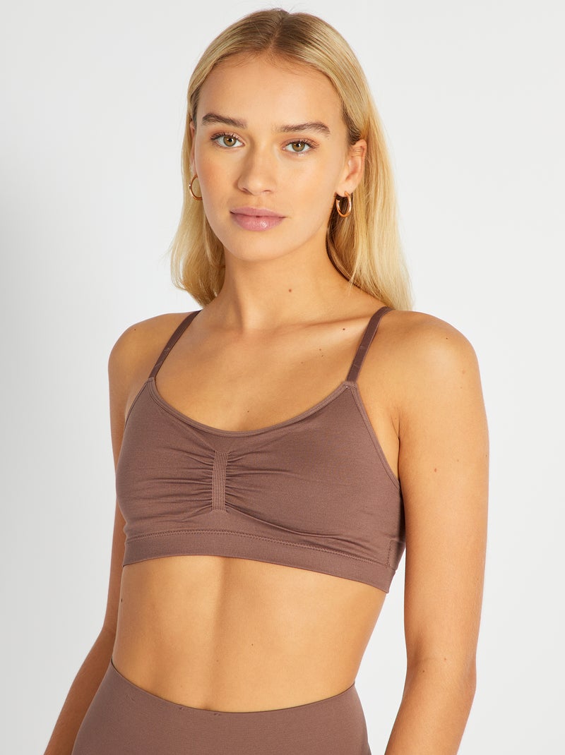 Brassière sans armatures marron - Kiabi