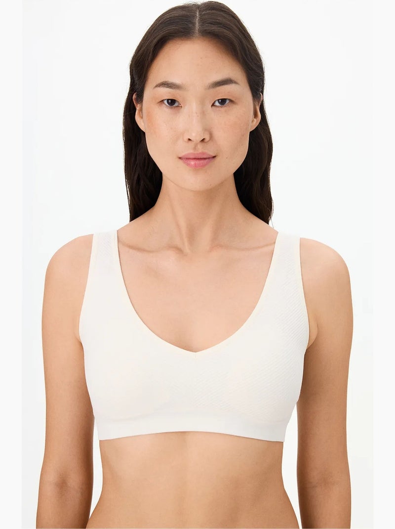 Brassière sans couture avec coussinets amovibles penti Blanc cassé - Kiabi