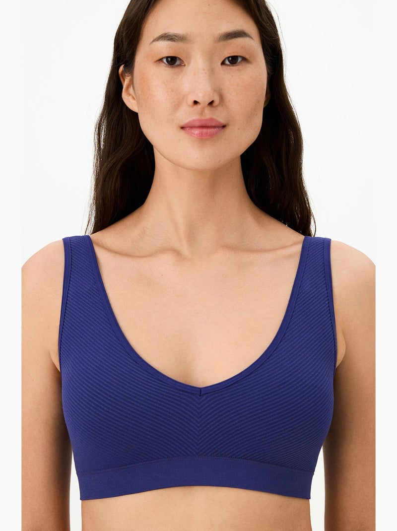 Brassière sans couture avec coussinets amovibles penti Bleu cobalt - Kiabi