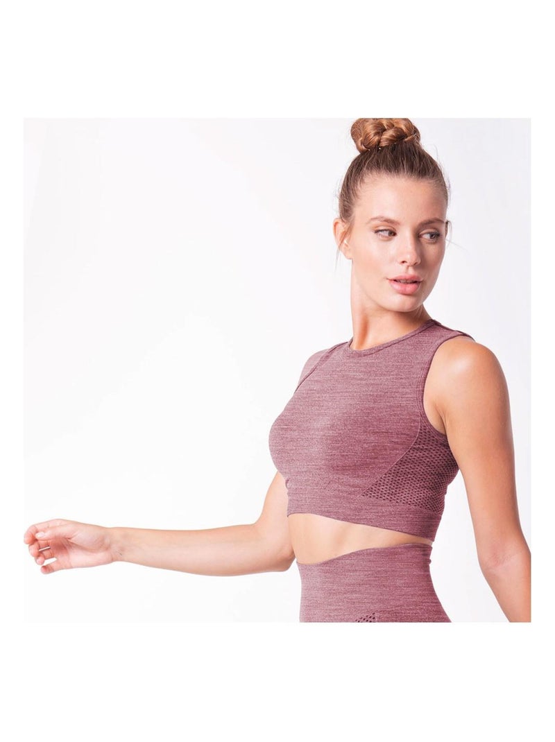 Brassière sans coutures Fitness Maintien élevé, Neptuno Marron - Kiabi