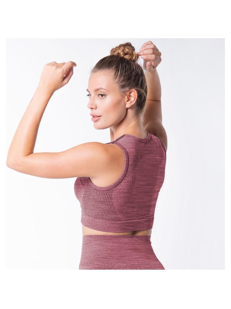 Brassière sans coutures Fitness Maintien élevé, Neptuno Marron - Kiabi