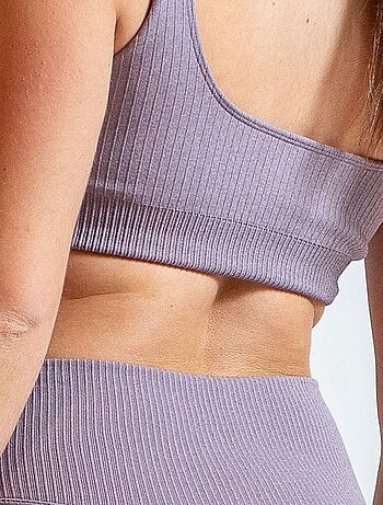 Brassière sans coutures Fitness Maintien élevé Noire, Terra