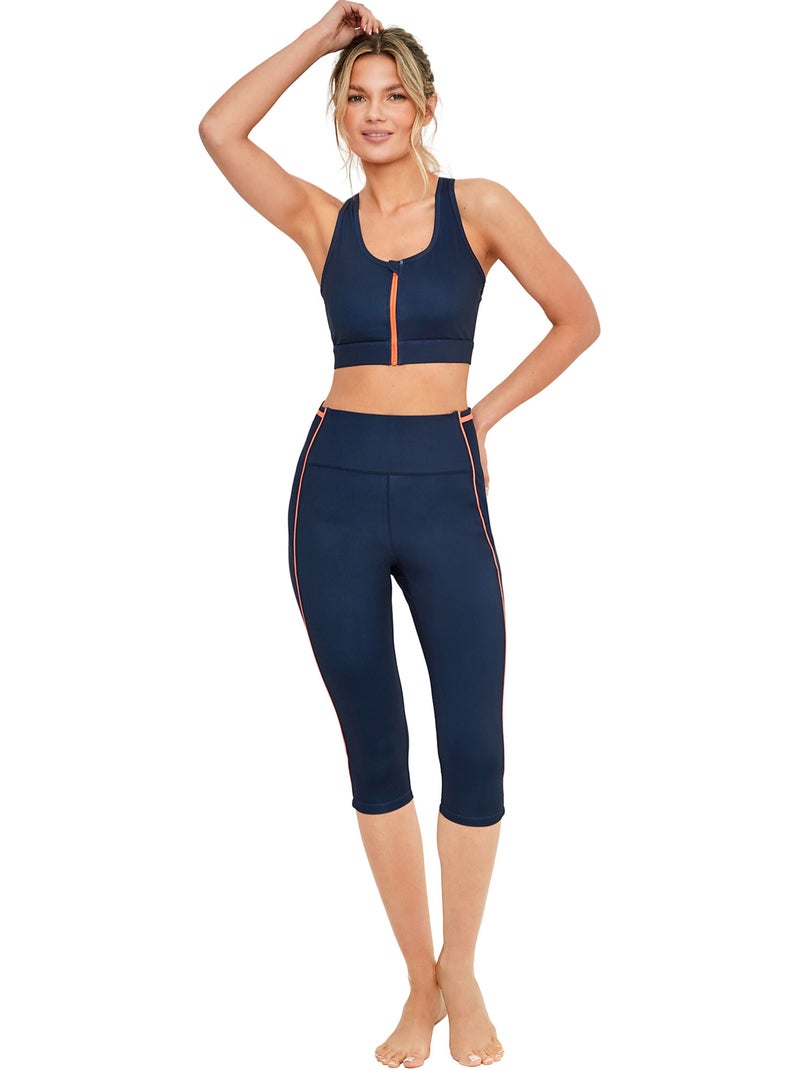 Brassière soutien-gorge de sport ouverture frontale tech st8 Bleu marine - Kiabi