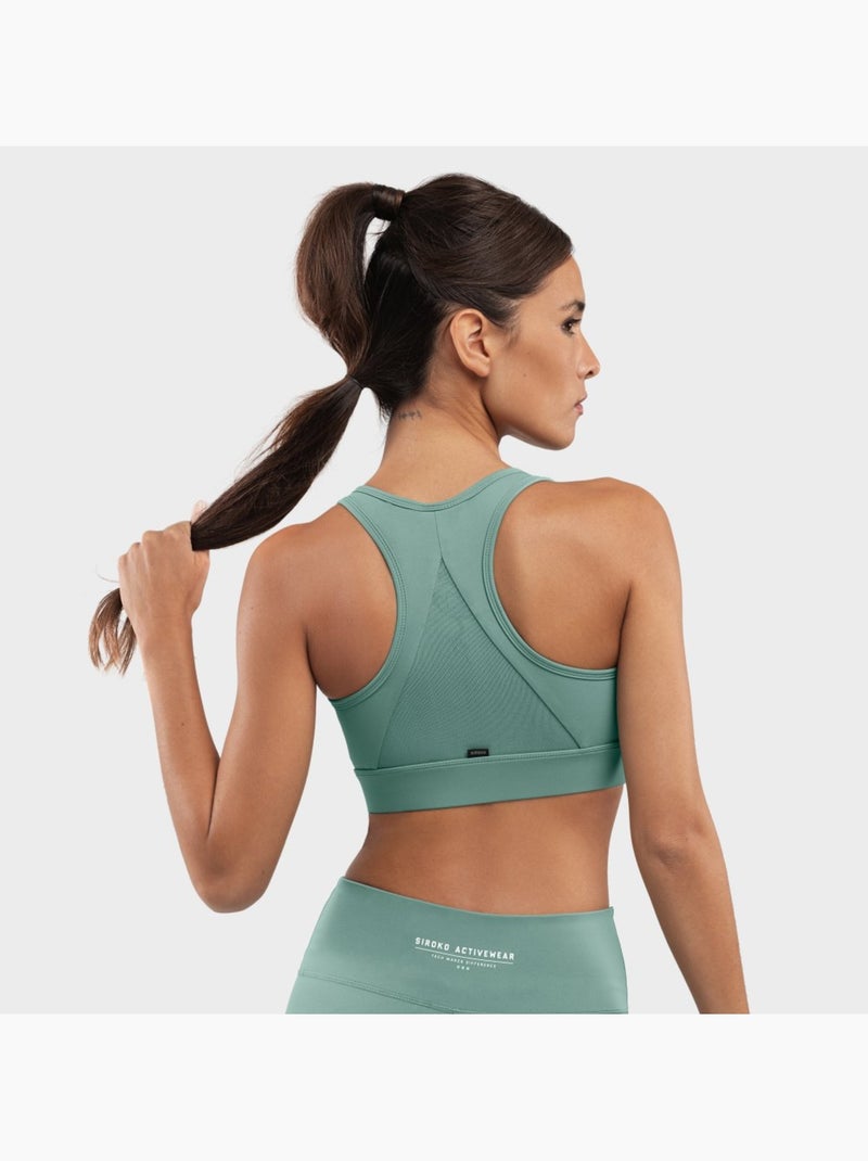 Brassière sport - maintien élevé fitness femme squat Gris Vert - Kiabi
