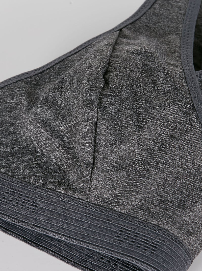 Brassière sport Micro Gris foncé - Kiabi