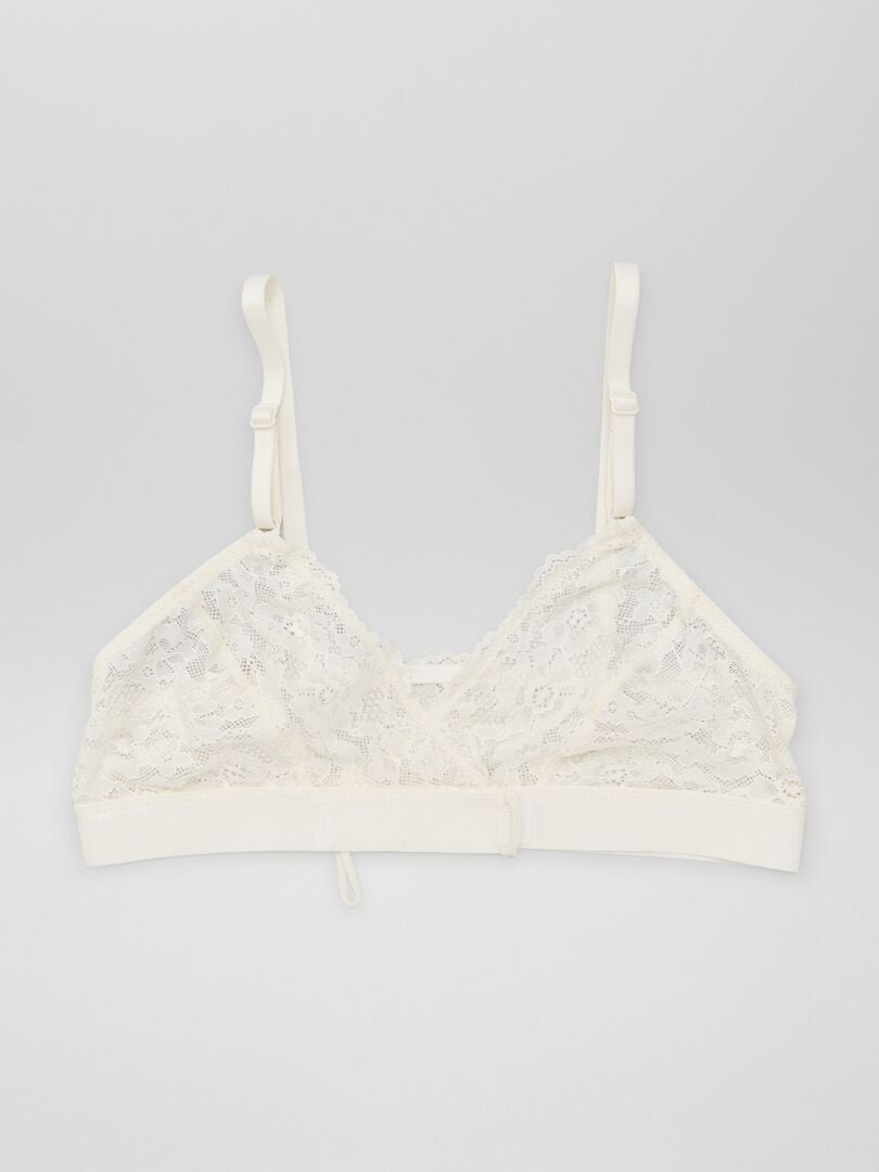 Brassière triangle en dentelle - So Easy Beige - Kiabi