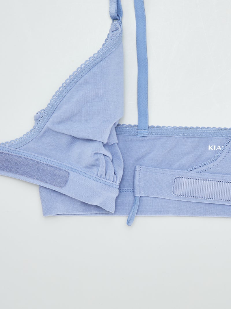 Brassière triangle sans armatures - collection facile à enfiler Bleu - Kiabi